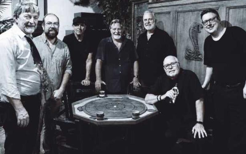 Band members are, from left, Tim Tiderman, John Grafing, Pat McDonagh, Dave Stella, Bernie Greenberg, Chuck Caswell and Bob Hoff. Not pictured: Bob Manley.