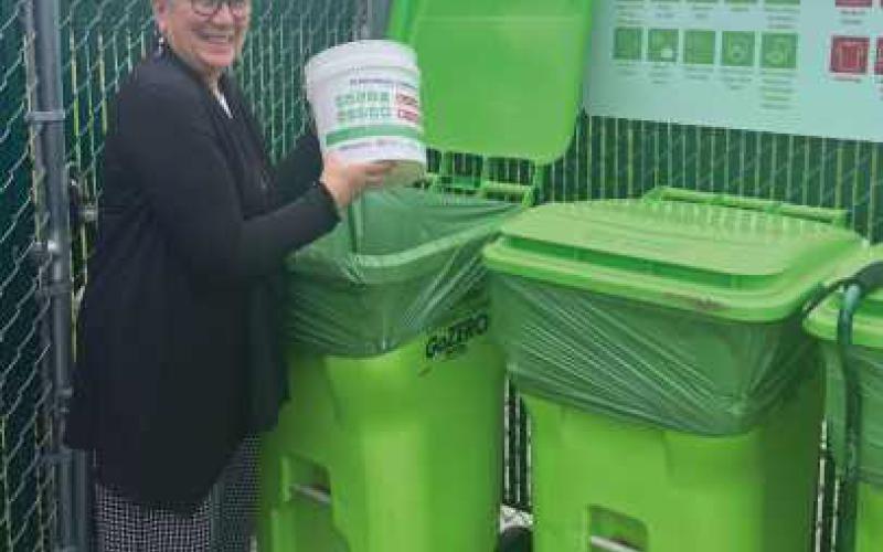 CGC member Susan Smith drops off food waste as part of Perrysburg Composts, one of the 2025 Community Projects funded by the Country Garden Club.