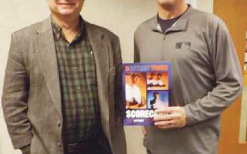 On November 16, Perrysburg resident Ron Kleinfelter gave a talk at Way Public Library discussing his duties as an official scorer for the Detroit Tigers. Mr. Kleinfelter, on the right, is seen here with Perrysburg resident, David McClough.