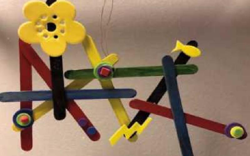 Craft stick hanging sculptures