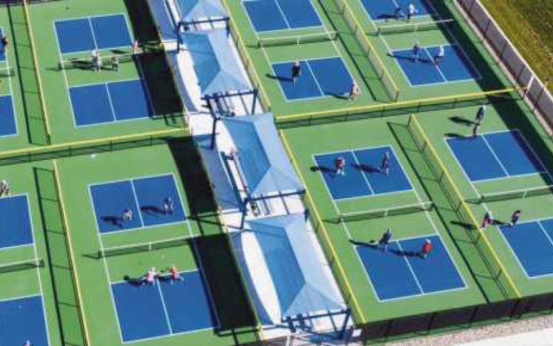The Perrysburg Rotary Community Park features eight pickleball courts, lighted tennis courts, an all-inclusive playground, a sheltered pavilion with restrooms, soccer fields and a walking/jogging track.