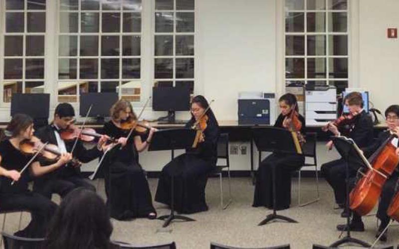 PHS Select Strings perform at Way Library