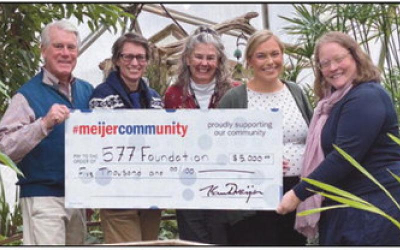 Pictured from left, are: Jay Secor, 577 board president; Ally Furr, Meijer service area leader; Shelly Horne Mondragon, Meijer Rossford store director; Heaven Leach-Benarth, Meijer store human resource and Heather Gallant, 577 Executive Director.