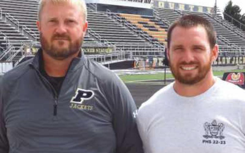 Dirk Connor, left, will be the last PHS head coach to face MHS with Ben Marshall, running backs coach.