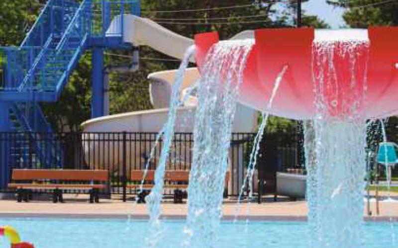 Baseball diamonds and the city pool, both located at Municipal Park.