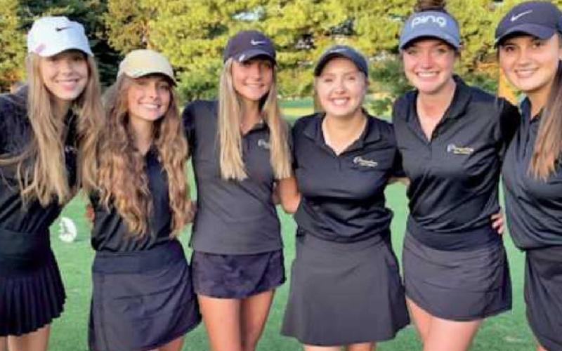 Members of the golf team are from left Sophia Strzesynski, Ariyah Ellis, Sydney Deal, Summer Boedeker, Olivia Eisaman and Paige Feldkamp.