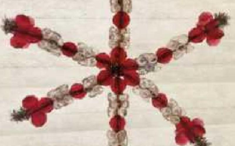Beaded pipe cleaner snowflake suncatchers