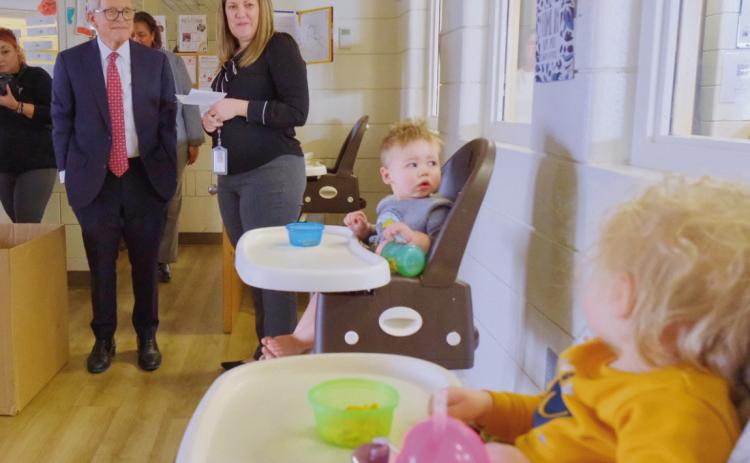 Governor DeWine visits the YMCA Child Development Center at Owens Community College in Perrysburg.