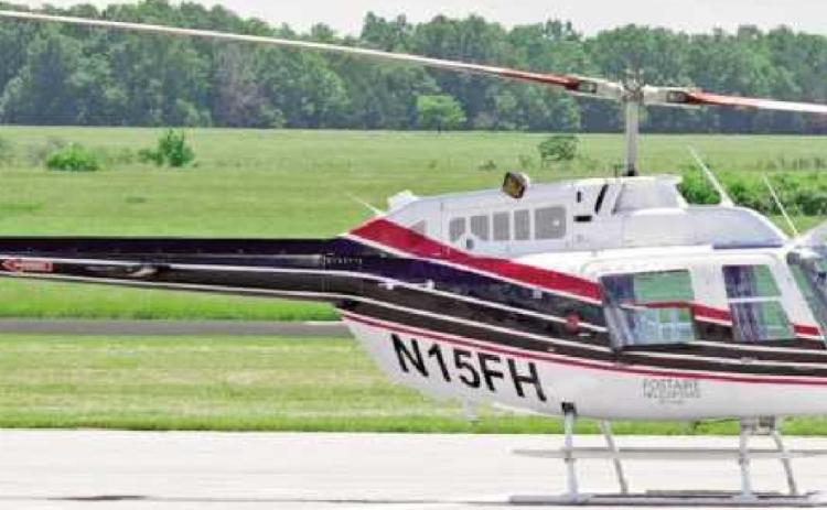 North American Helicopter is using this helicopter to fly over and examine Toledo Edison lines this week.