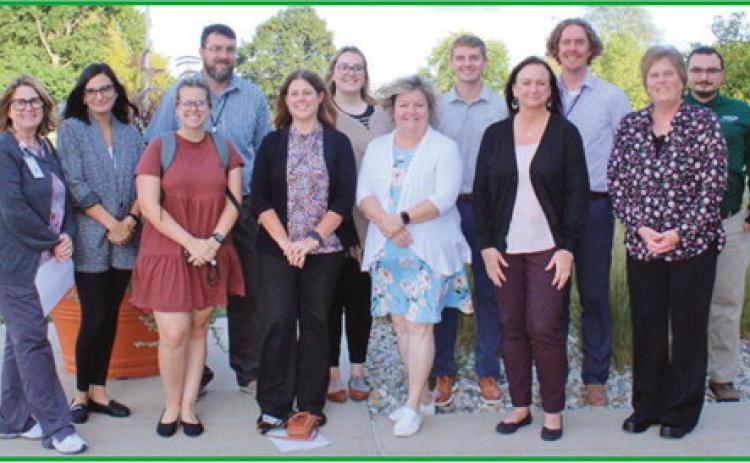New staff joining Penta Career Center are front row, from left, Vicki Lammie, Meghan Bunting, Kaitlyn Ewing, Sandra Reynolds, Janice Borger, Rose Wilson and Sonia Herman. Back row, from left, are Bradley Roberts, Jillian Crowe, Eric Parker, David St. Louis and Samuel Hutchinson. Not pictured is Kevin Heintschel.