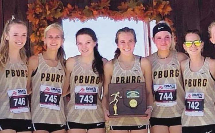 Perrysburg High School girls cross country team took home the Division 1 district title with a score of only 19 points. The team finished with Ava Beeks as district champion (first, 18:40), Anna-Sophia Gower (third,19:27), Hannah Kersten (fourth, 19:29), Natalie Sanders (fifth, 19:36), and Sage Colon (sixth, 19:40). Team members are, from left: Holly Dalton, Taylor Moody, Hannah Kersten, Sydney Daudlin, Ava Beeks, AnnaSophia Gower, Sage Colon and Natalie Sanders.