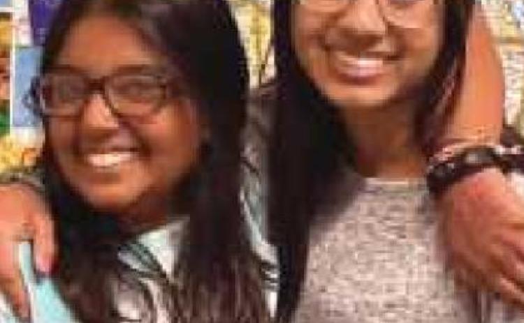 Above, Aanya, left, and Maham, right.