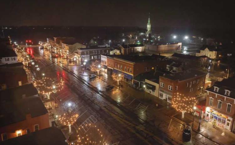 This photograph of downtown Perrysburg was taken via drone by Mike Basista and submitted to the Messenger Journal.