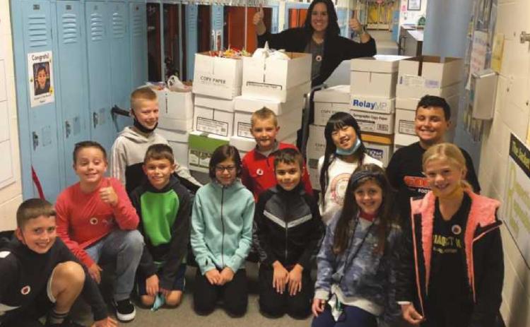 Fourth graders collect candy for U.S. troops