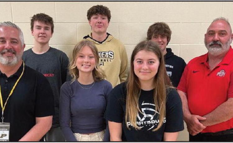 Pictured from left, Rick Butera, Matthew Johnson, Addison Rowley, Sawyer Wilson, Alivia Woessner, Grayson Warner and Jeff Smith.
