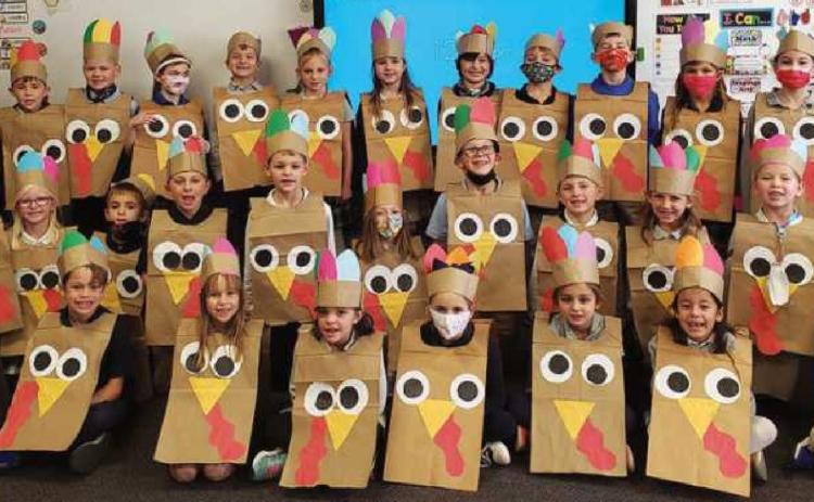 St. Rose first-graders enjoy Thanksgiving feast