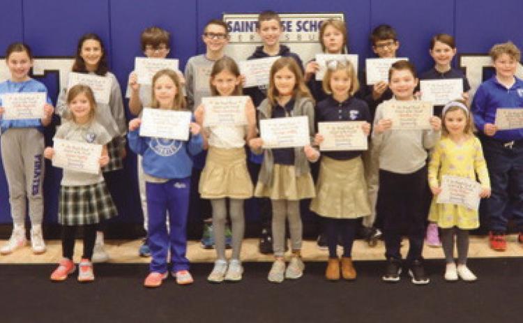 Saint Rose School honors ‘Be Kind’ Students of the Month