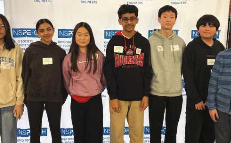 From left: DingZi Hong, Anvita Sista, Sherry Mao, Abhiram Kancharla, Jaden Kim, David Liao and Eric Liu.