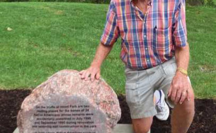 Gary Franks with the Hood Park monument.