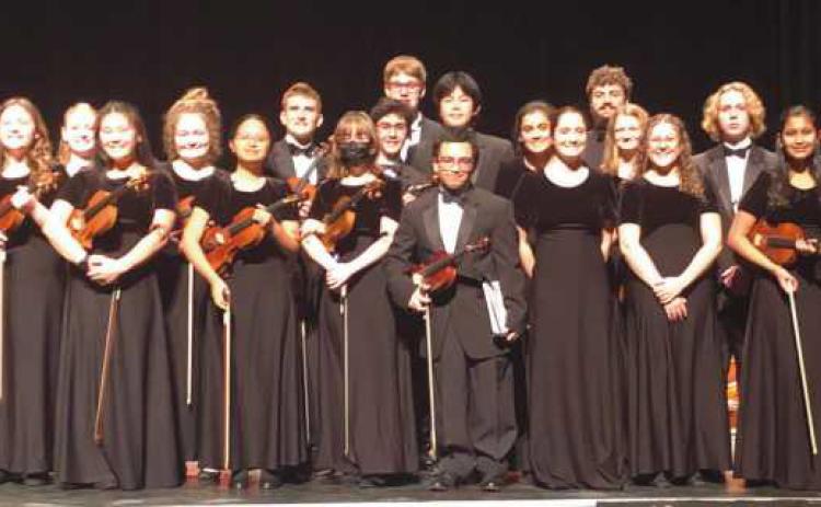 The Perrysburg High School Orchestra students who were chosen to participate in the District 1 Honors Festival in January.