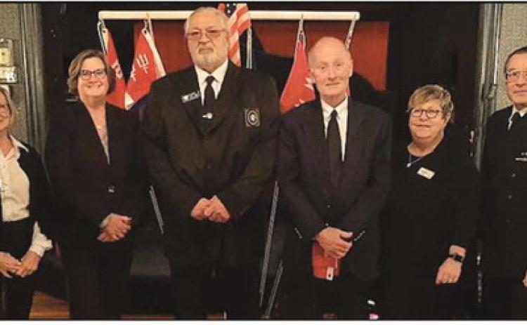 From left: Treasurer Darcy Ulrich, Rossford; Secretary Mary Schaller, Perrysburg; Commander Jon Bensman, Toledo; Executive Officer Howard Zibbel, Rossford; Administrative Officer Amy Watkins-Gross, Perrysburg, and Education Officer Scott Kisabeth, Bowling Green.