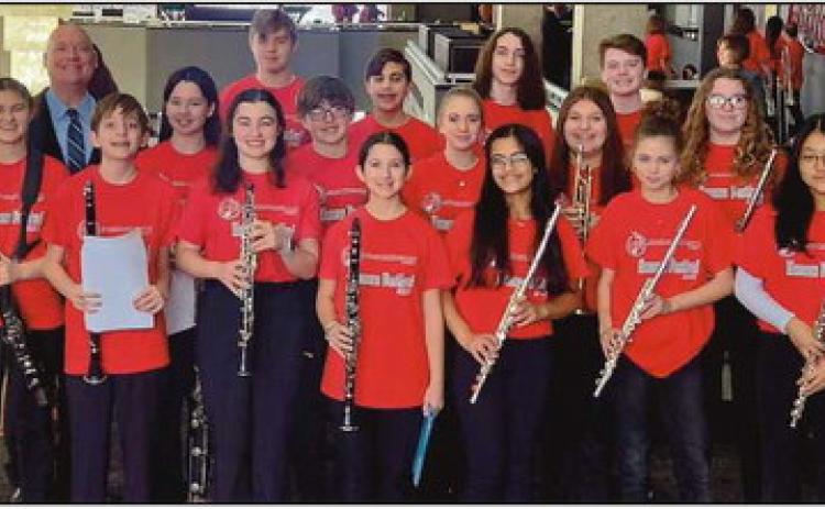 PJHS students who participated in the District Honors Band.