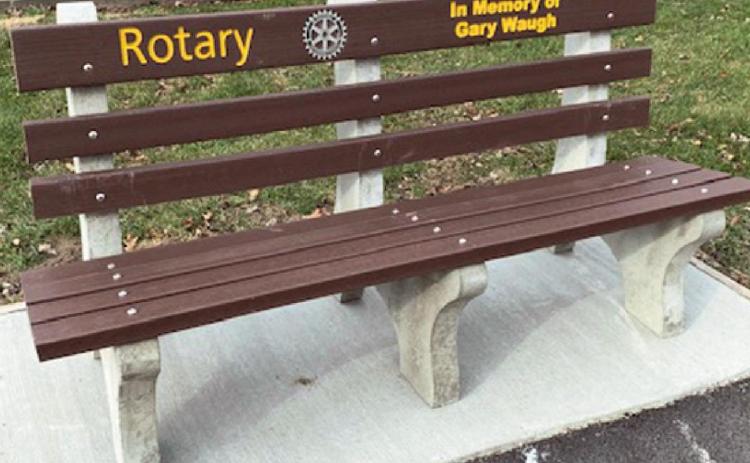 Penta construction students remodel bench for Waterville Rotary Club