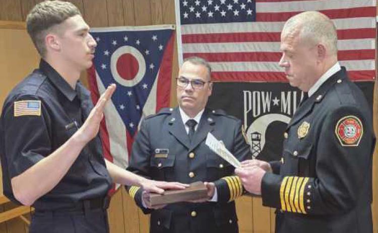 From left: Firefighter/EMT Caleb Tobias, Deputy Fire Chief Jim Rodriguez and Fire Chief Tom Brice.