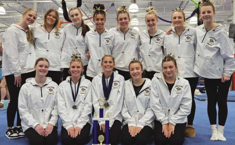 The Perrysburg High School gymnastics team at the Notre Dame Invitational