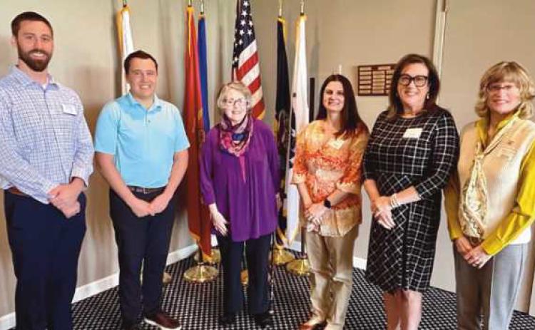 From left are AC Limes, Perrysburg chamber board vice president; Mitchel Skotynsky, Perrysburg Rotary president; Joanie Asendorf, Perrysburg Rotary Service Foundation trustee; Kathy Mull, executive director, the Cocoon; Tami Wise, Perrysburg Rotary Service Foundation trustee, and Susan Nelson, Perrysburg Rotary Service Foundation trustee.