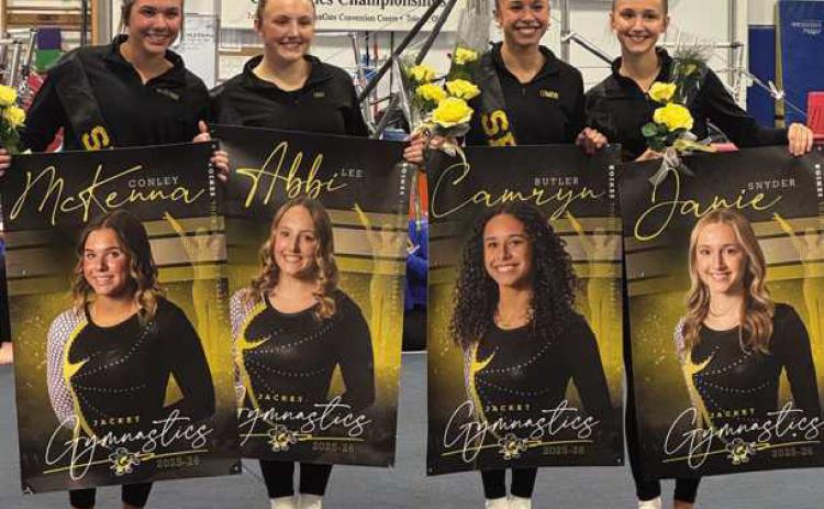 Perrysburg High School senior gymnasts, from left: McKenna Conley, Abbi Lee, Camryn Butler and Janie Snyder.