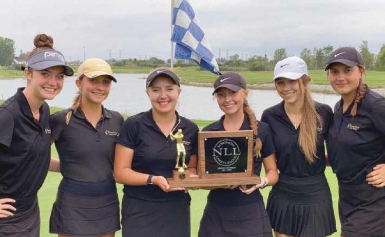 The PHS girls golf team earned first place in the NLL tournament. From left are Olivia Eisaman, Sydney Deal, Summer Boedeker, Ariyah Ellis, Sophia Strzesynski and Paige Feldkamp.