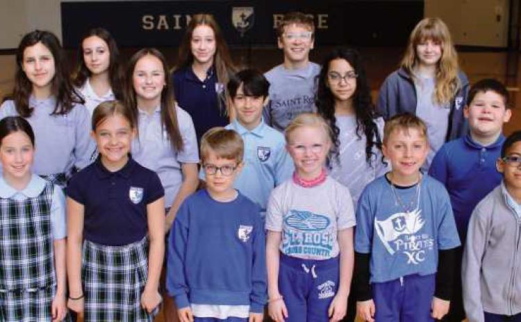 St. Rose ‘Be Kind First’ students for April