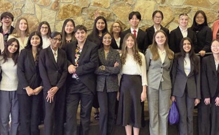 PHS speech and debate state qualifiers were, first row, from left: Robbie Zhang, Shambhavi Brahme, Jia Thakker, Tanisha Dakhawe, Jacob Nahhas, Maanya Parikh, Iris Weisstein, Ella Hahn, Ria Khari and Ling Chen. Second row: Seth Ermie, Jordan Nahhas, Lucy Buelow, Marah Ariss, Cindy Ma, Aymana Alam, Head Coach Jennifer Lake, Alex Ban, Kate Wu, Gabriella Briscoe, Angela Choi and Assistant Coach Debra Kemp. Not pictured: Nithya Rajan, Syndey Wolfinger and Assistant Coach Alex Leong.