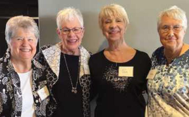 The officers for next year’s New Century Club, left to right: Dee Kroger, secretary; Ricki Rudey, vice president; Sue Stevenson, treasurer; Kathy Helmick, president.