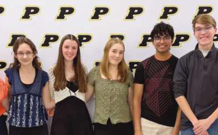 The following students were recognized as National Merit commended students, performing in the 97th percentile nationally on the PSAT (not all pictured): Brayleigh Becken, Elizabeth Crawford, Lucas Graham, Inesh Gupta, Connor Hastings, Emily Koedam, Calli Peer, Nina Rando, Andrew Seiverth, Sofia Shine, Ethan Williamson and Emily Wilson.