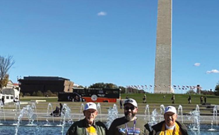 Local veterans who participated in the Flag City Honor Flight on November 12 were David Baranski and Glenn Schwind. Joseph Baranski accompanied them as their guardian.