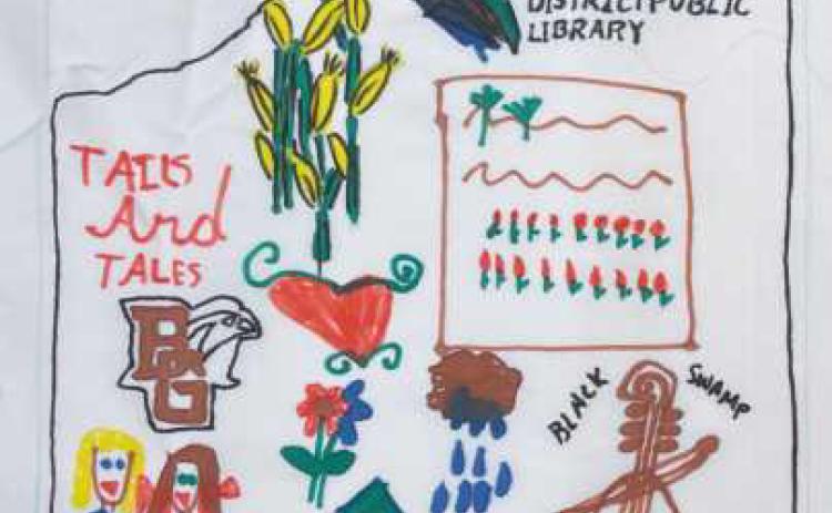 One of the squares created by Wood County youth in the Imagination Library program for quilts presented to Dolly Parton and First Lady Fran DeWine.