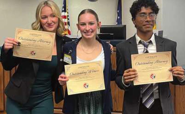 Left to right, Allison Harrold, Camryn Bruderly and Avnish Shendge.