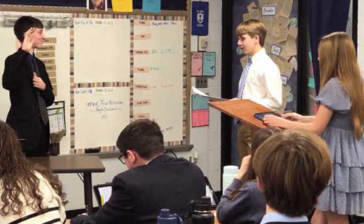 St. Rose students hold mock trial