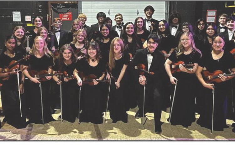 Perrysburg High School orchestra students who participated in the OMEA High School Honors Orchestra.