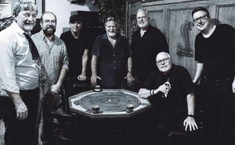 Band members are, from left, Tim Tiderman, John Grafing, Pat McDonagh, Dave Stella, Bernie Greenberg, Chuck Caswell and Bob Hoff. Not pictured: Bob Manley.