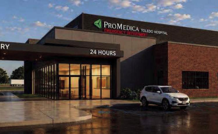 Rendering of ProMedica Toledo Hospital Emergency and Urgent Care expected to open in Perrysburg late fall 2027.