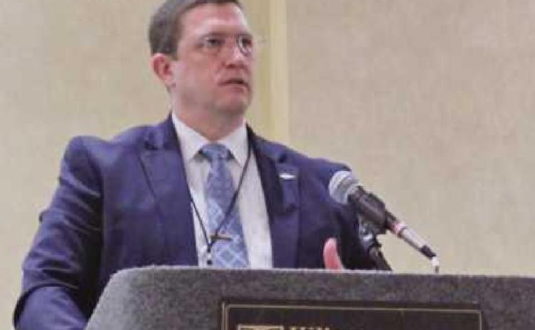 Penta Superintendent Ed Ewers addresses the Toledo Metropolitan Area Council of Governments general assembly about workforce issues.