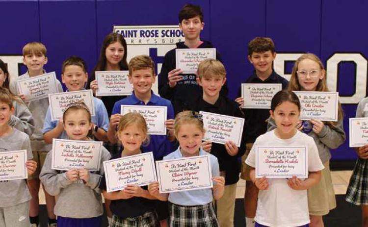 St. Rose honors May ‘Be Kind’ Students of the Month